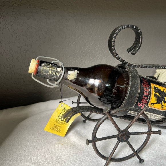 Vintage iron handmade wine bottle holder! Cannon style - Picture 8 of 12